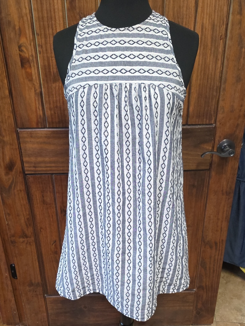 THML Black and Navy Trim Sleeveless Dress - Size M
